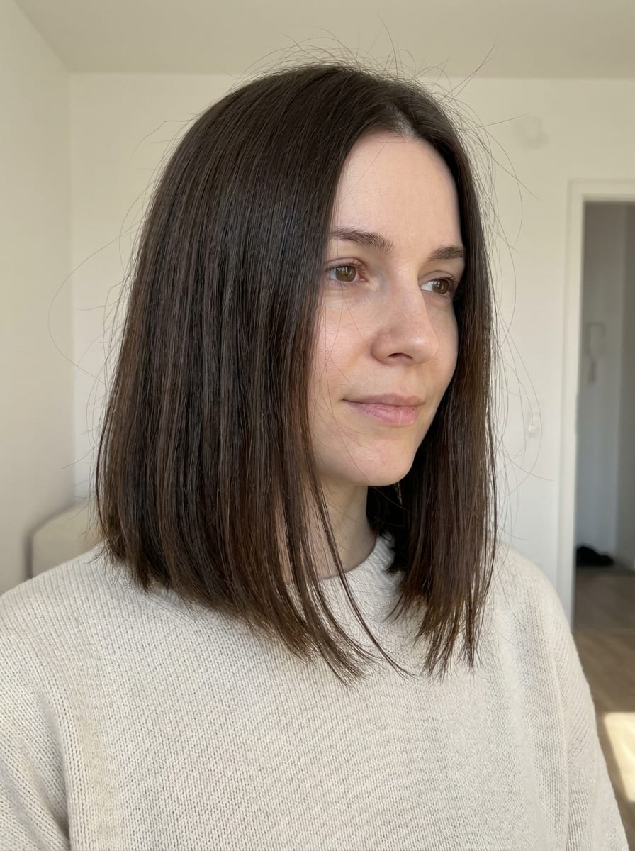 Schulterlanger Blunt Cut - Mittellange Frisur für feines Haar